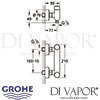 Grohe Eurosmart Cosmopolitan T Self-Closing Shower Mixer Dimensions